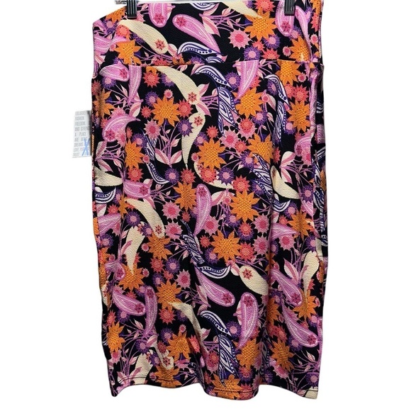 NEW LulaRoe Cassie Pencil Skirt Stretchy High Wide Waist XL 18-20 Floral Paisley - Picture 1 of 15
